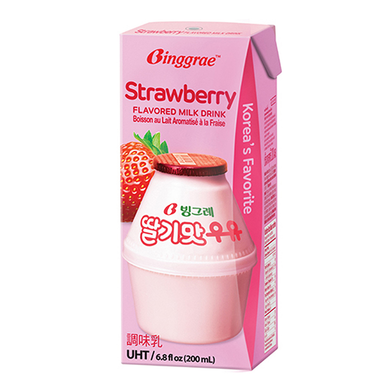 Bebida Coreana Leche sabor Fresa