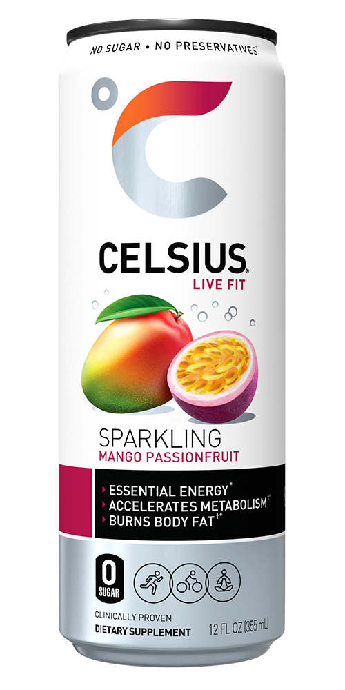 Bebida energetica Celsius sabor a Mango Passionfruit