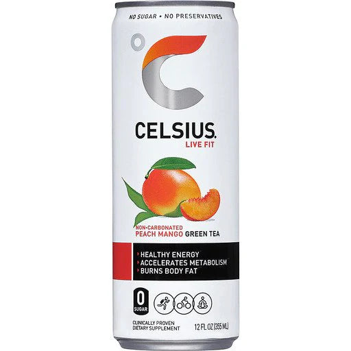 Bebida energetica Celsius sabor a Mango durazno + te verde